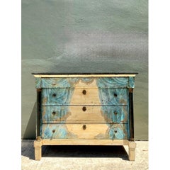 Vintage Hand-Painted Drapery Swag Motif Dresser