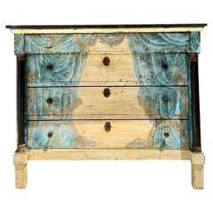 Vintage Hand-Painted Drapery Swag Motif Dresser