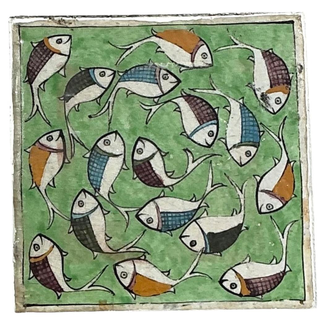 Vintage Hand Painted Fish Tile