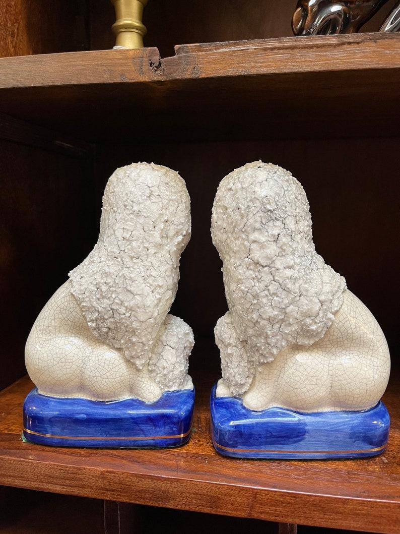 20th Century Vintage Hand Painted Fitz and Floyd Staffordshire Style Poodles Figurines