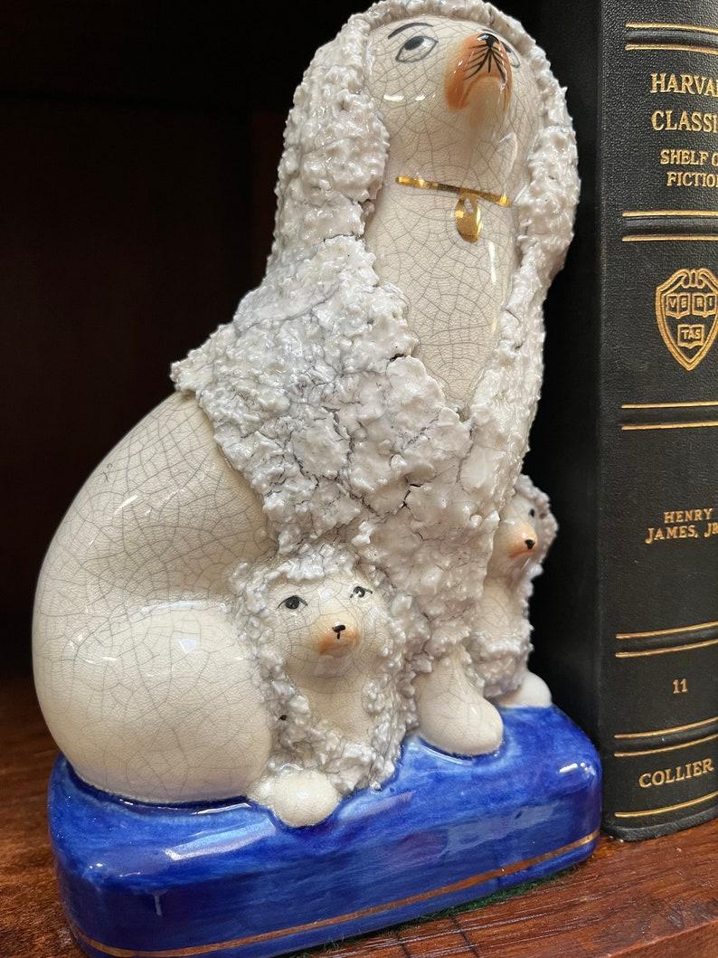Ceramic Vintage Hand Painted Fitz and Floyd Staffordshire Style Poodles Figurines