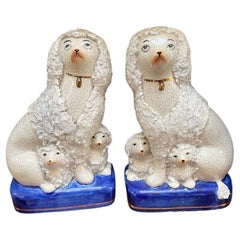 Vintage Hand Painted Fitz and Floyd Staffordshire Style Poodles Figurines