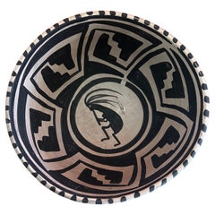 Vintage Hand-Painted "Flaming Desert" Pottery Bowl by Anasazi