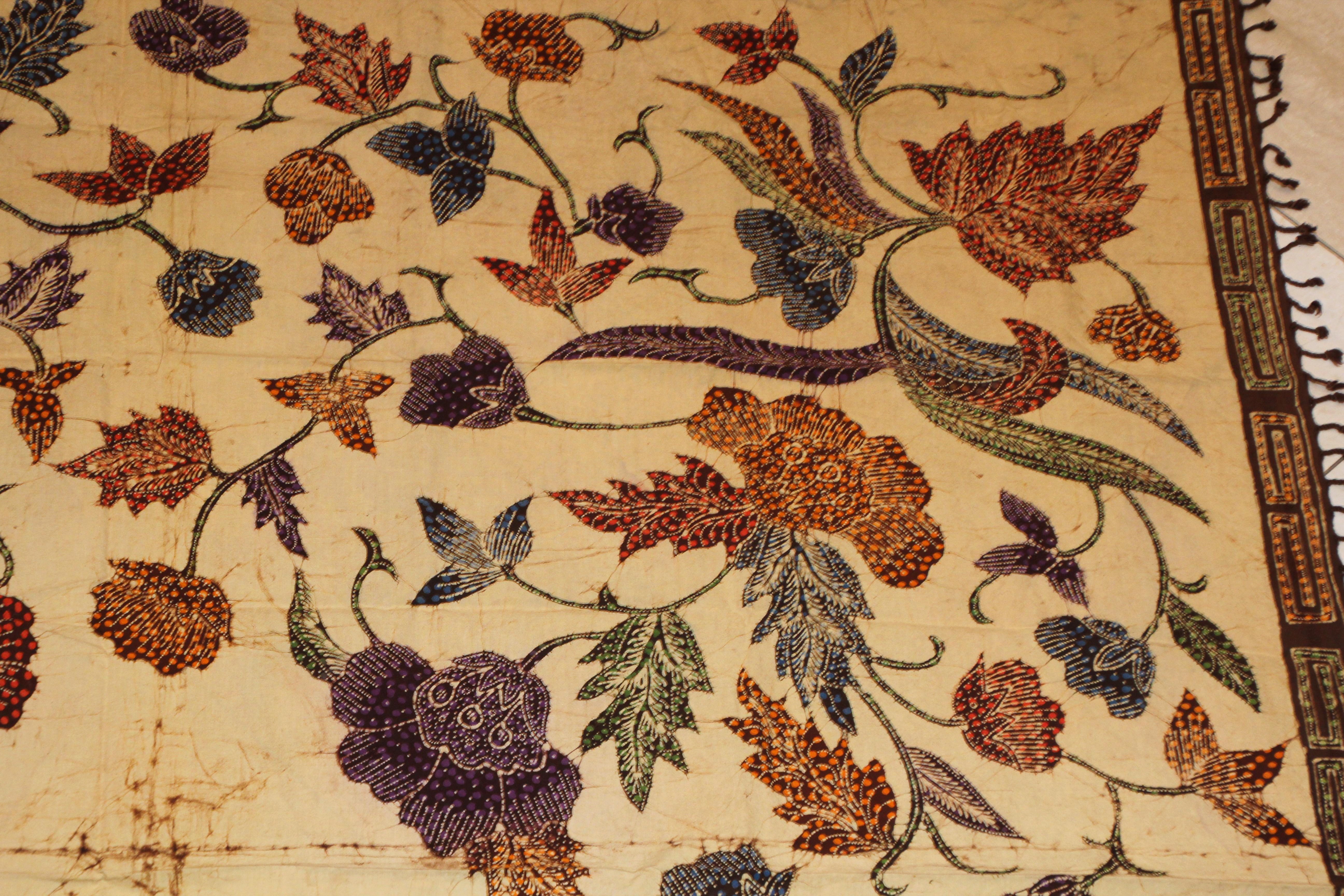 Fait main Batik floral vintage peint à la main de Sidoarjo East Java