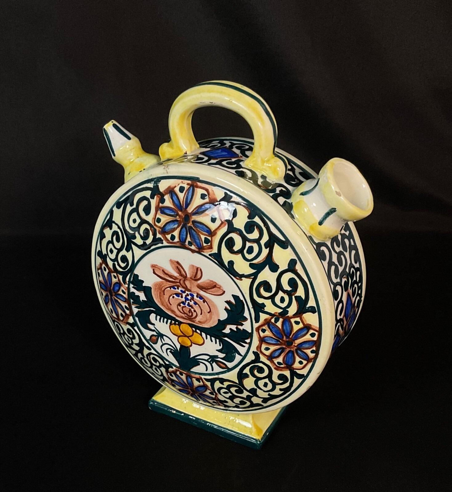 Vintage Hand-Painted Floral Keramik-Karaffe, Anfang des 20. Jahrhunderts - 2Y593 im Angebot 6