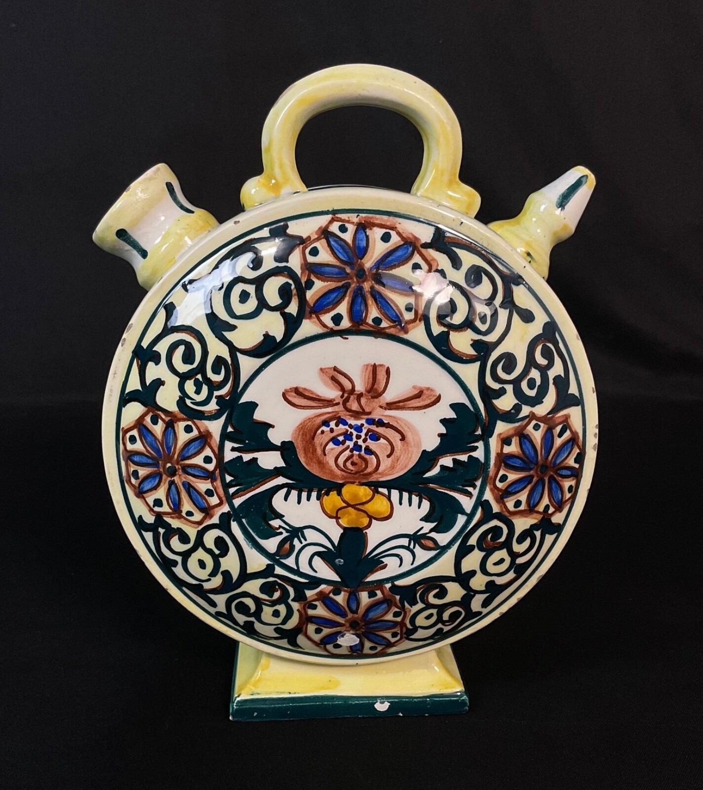 Vintage Hand-Painted Floral Keramik-Karaffe, Anfang des 20. Jahrhunderts - 2Y593 im Angebot 7
