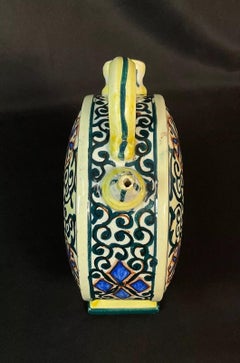 Vintage Hand-Painted Floral Ceramic Carafe, Early 20th Century - 2Y593