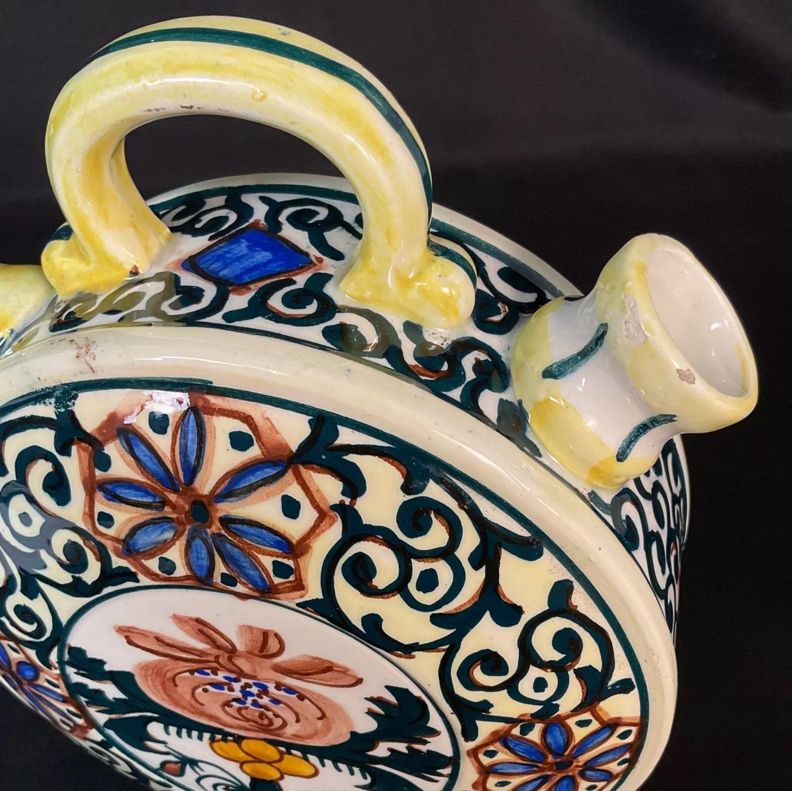 Vintage Hand-Painted Floral Keramik-Karaffe, Anfang des 20. Jahrhunderts - 2Y593 im Angebot 2