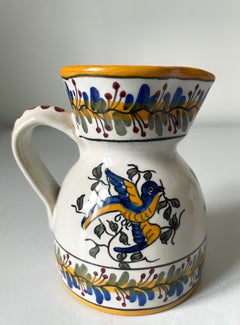 Vintage 1960s Portuguese Floral Pitcher Vase