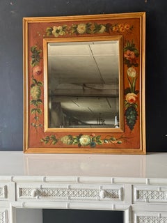 Vintage Hand-Painted Florentine Style Floral/Botanical Wall Mirror