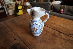 Vintage Hand-Painted Folk Faïence Pitcher, 20th Century — Floral 2C175