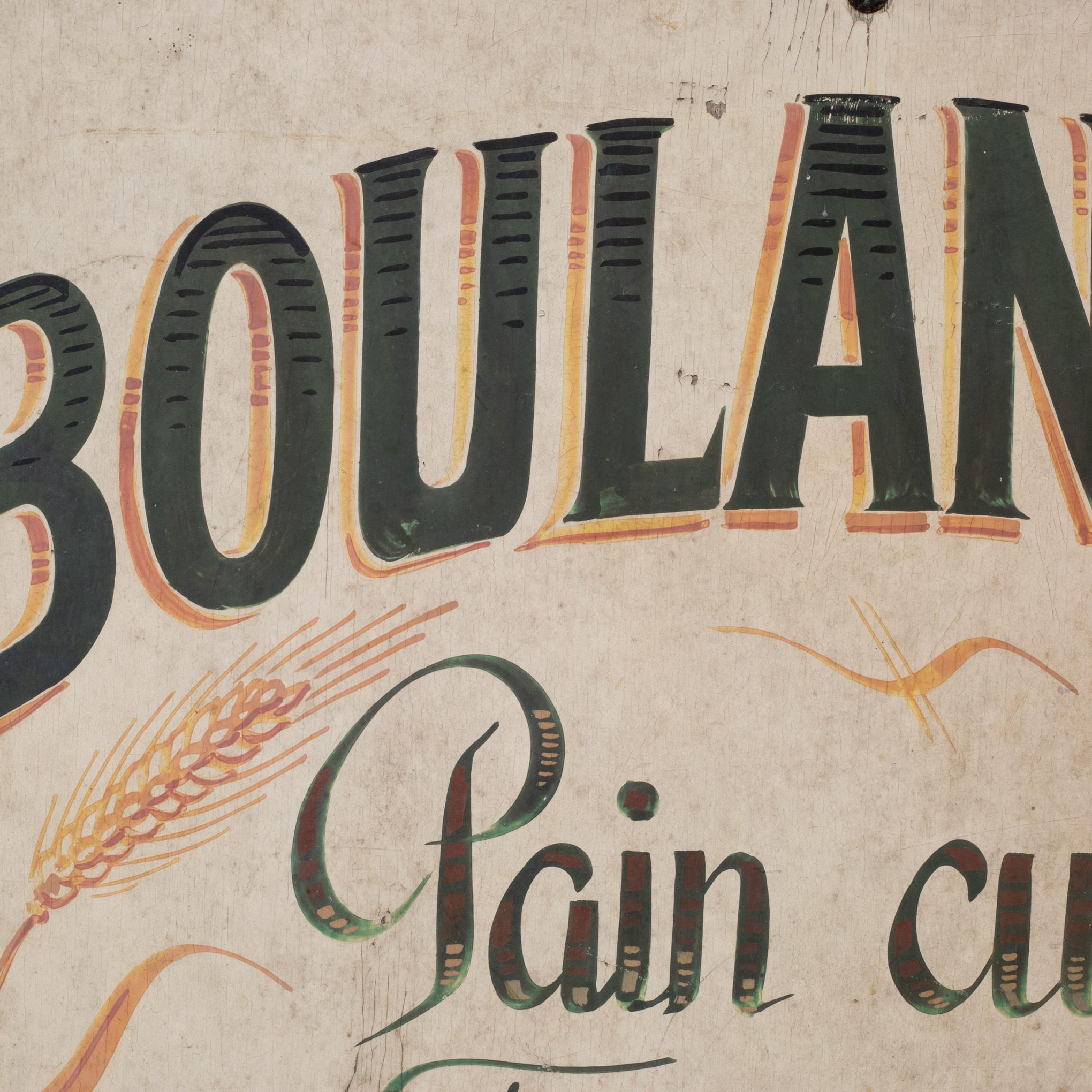 Cartel Vintage Pintado a Mano de Pastelería Francesa c.1930-1940 Industrial en venta