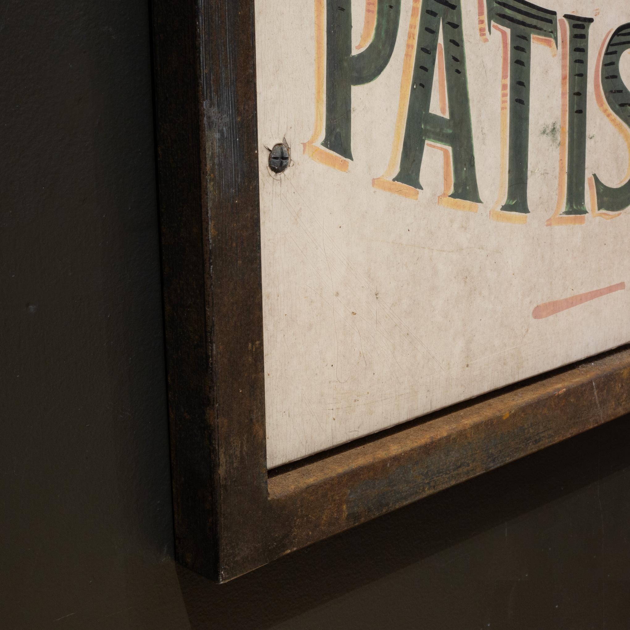 Cartel Vintage Pintado a Mano de Pastelería Francesa c.1930-1940 en Bueno estado para la venta en San Francisco, CA