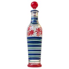 Retro Hand Painted Glass Decanter from Holmegaard, 1960s