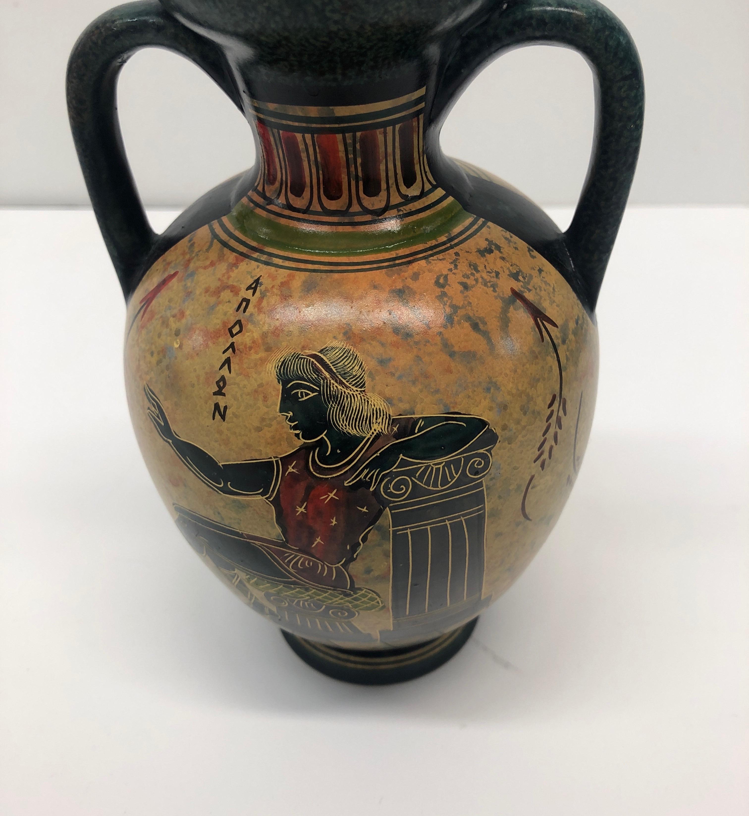 Classical Greek Vintage Hand Painted Greek Amphora