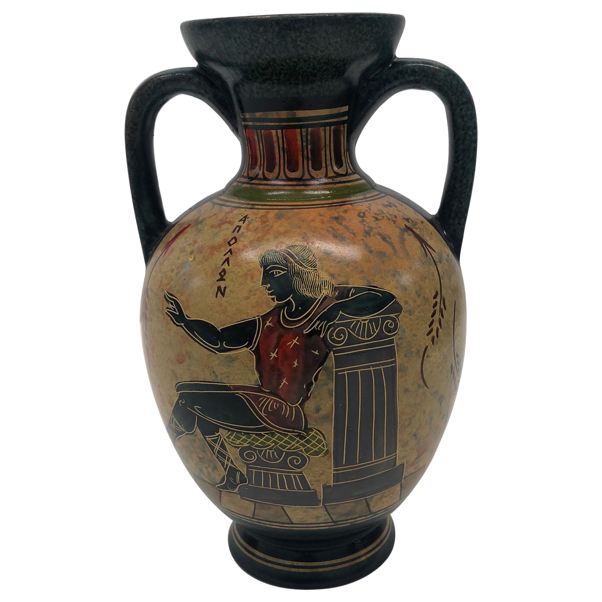 Vintage Hand Painted Greek Amphora