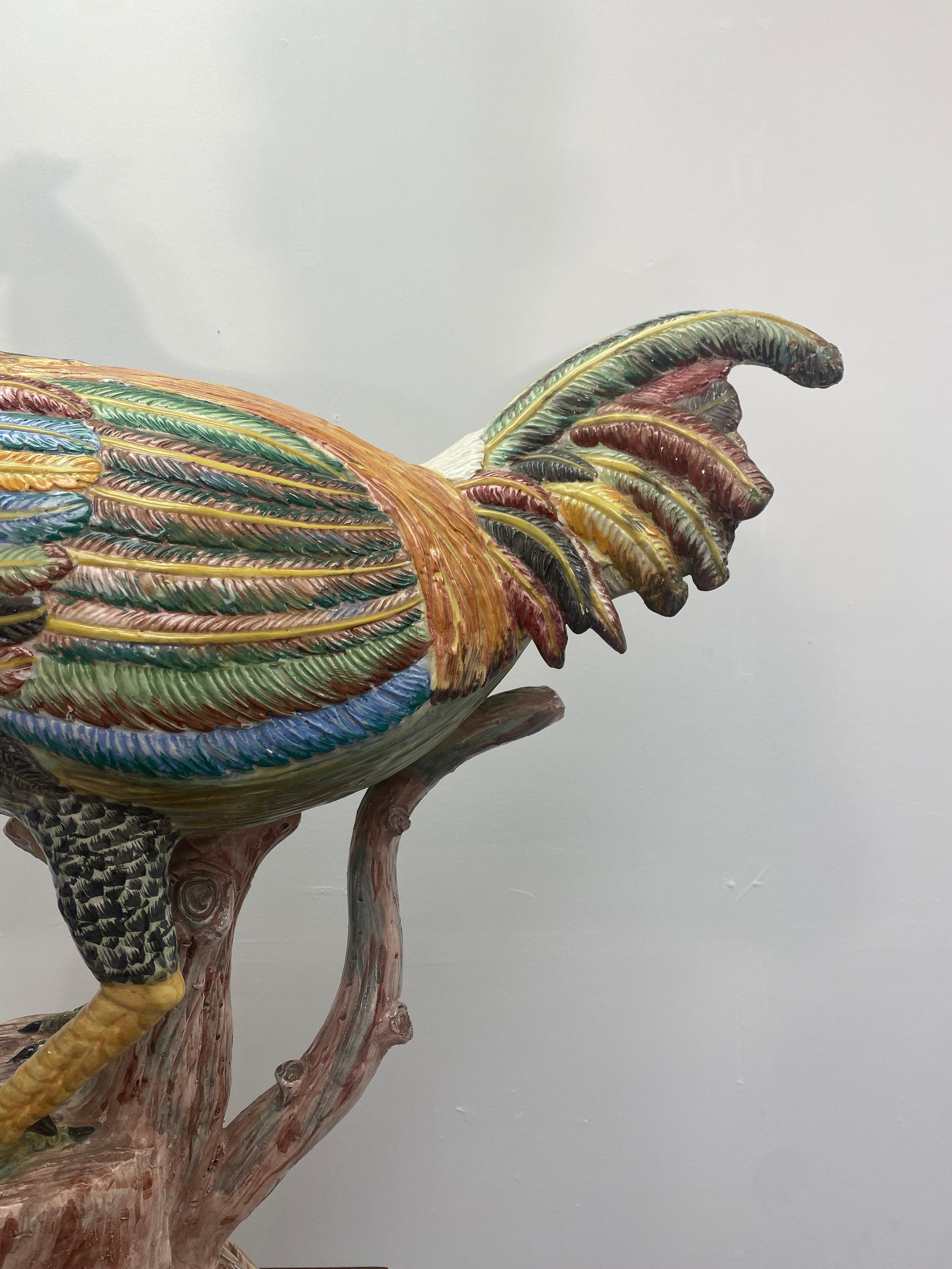 italian hand painted ceramic rooster