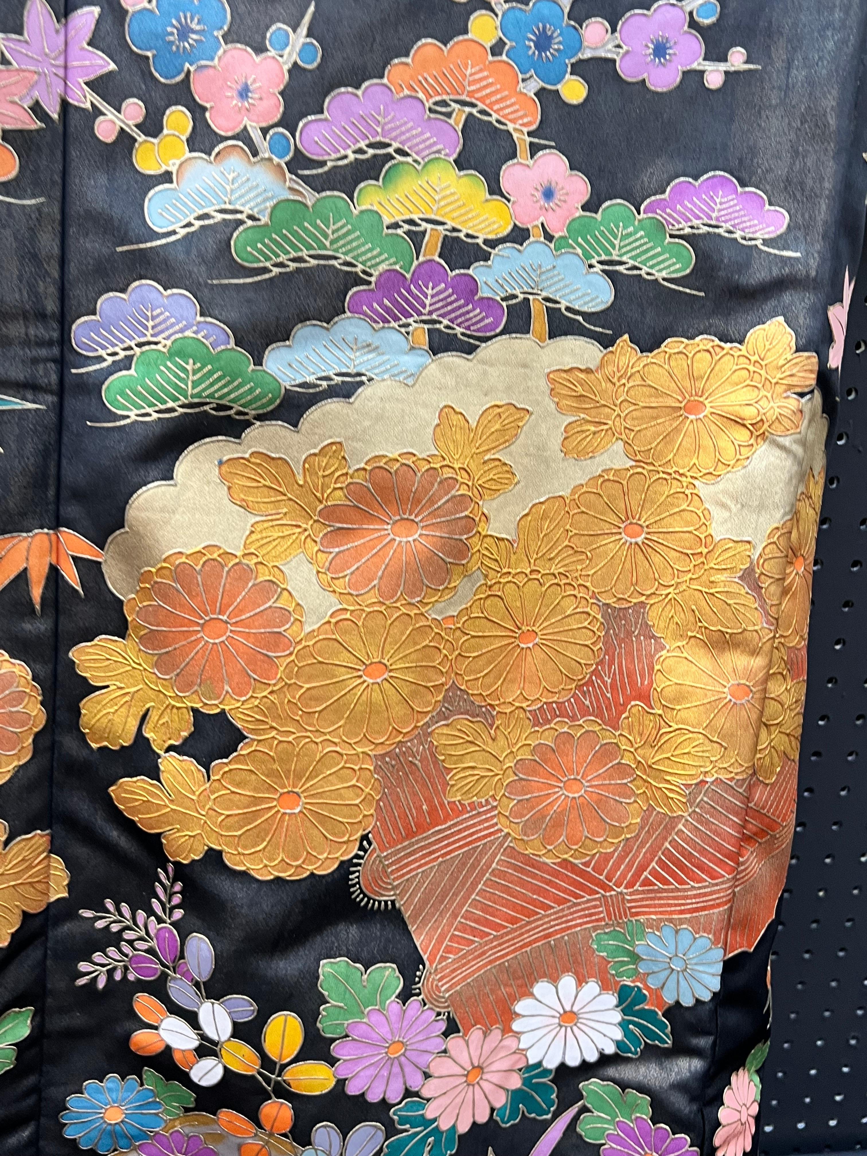 Vintage Hand-Painted Japanische Hochzeit Kimono  im Angebot 1