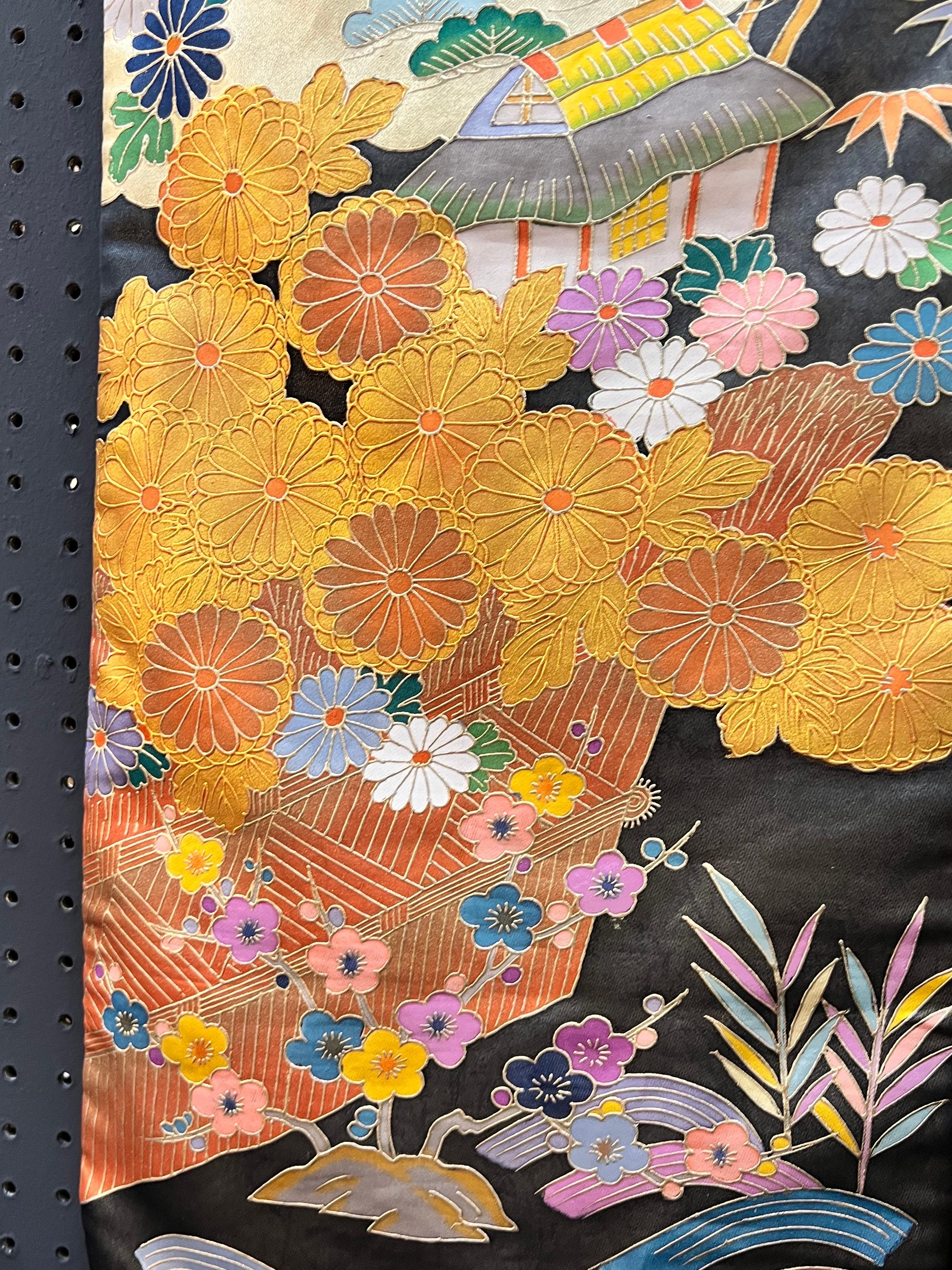 Vintage Hand-Painted Japanische Hochzeit Kimono  (Seide) im Angebot