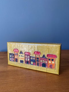 Vintage Hand Painted Lidded Wood Box