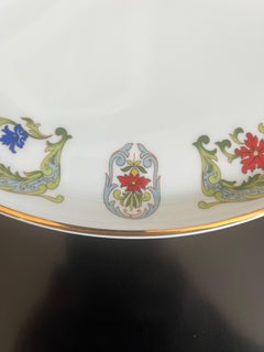 Vintage Hand-Painted Limoges Porcelain Serving Platter Cake Plate, Neoclassical