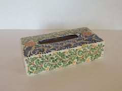 Vintage Hand Painted Mexican Ceramic Tissue Box Cover