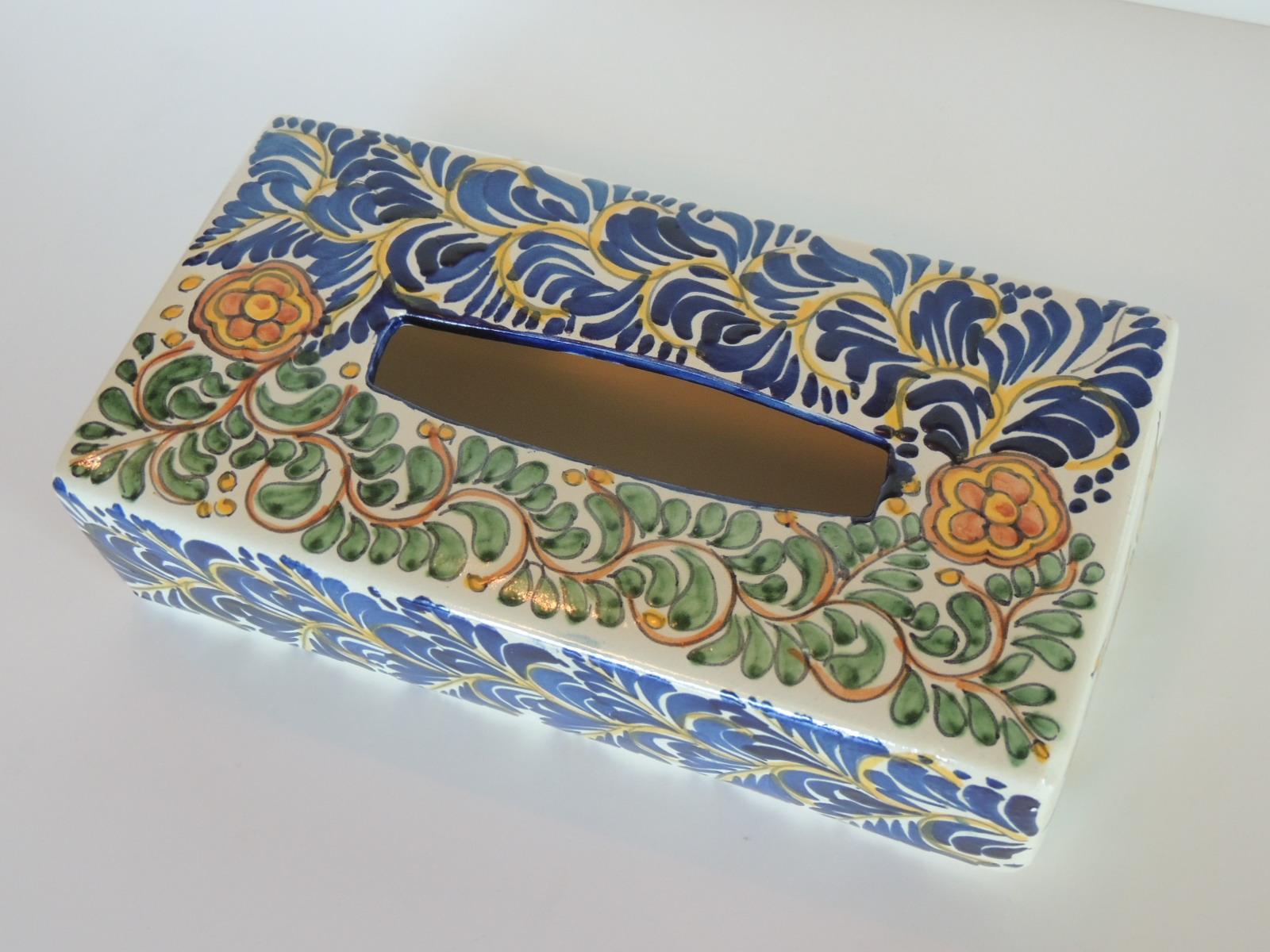 hand painted tissue box cover