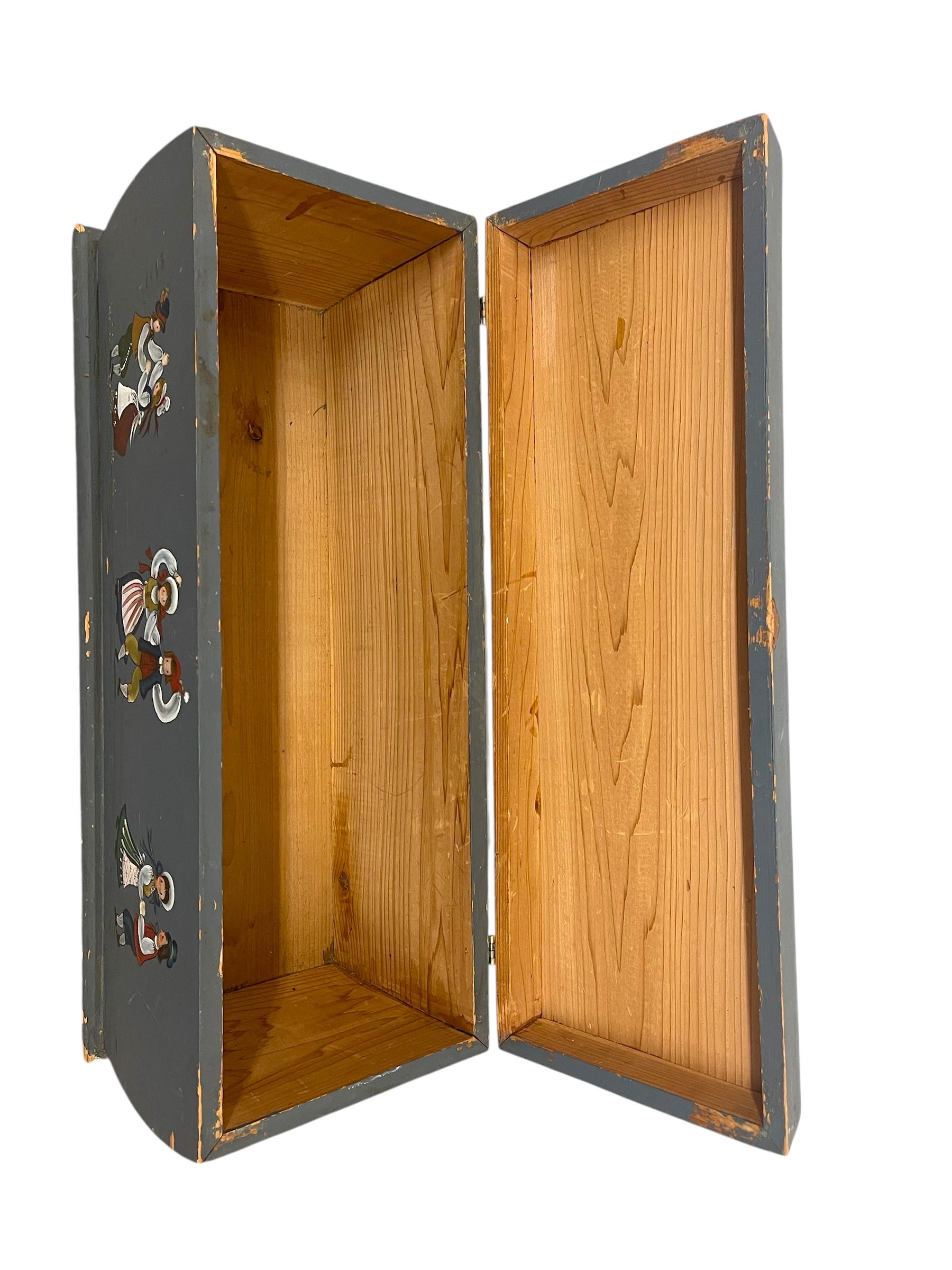 Cassapanca o baule per coperte d'epoca dipinta a mano in arte popolare norvegese in vendita 6