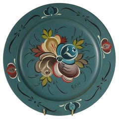 Vintage Hand-Painted Norwegian Rosemaling Tray Scandinavian Folk Art 1978