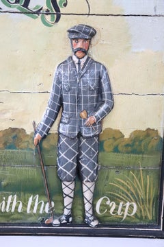 Vintage Hand Painted on Wood Historic Golf Club Sign, 1920s