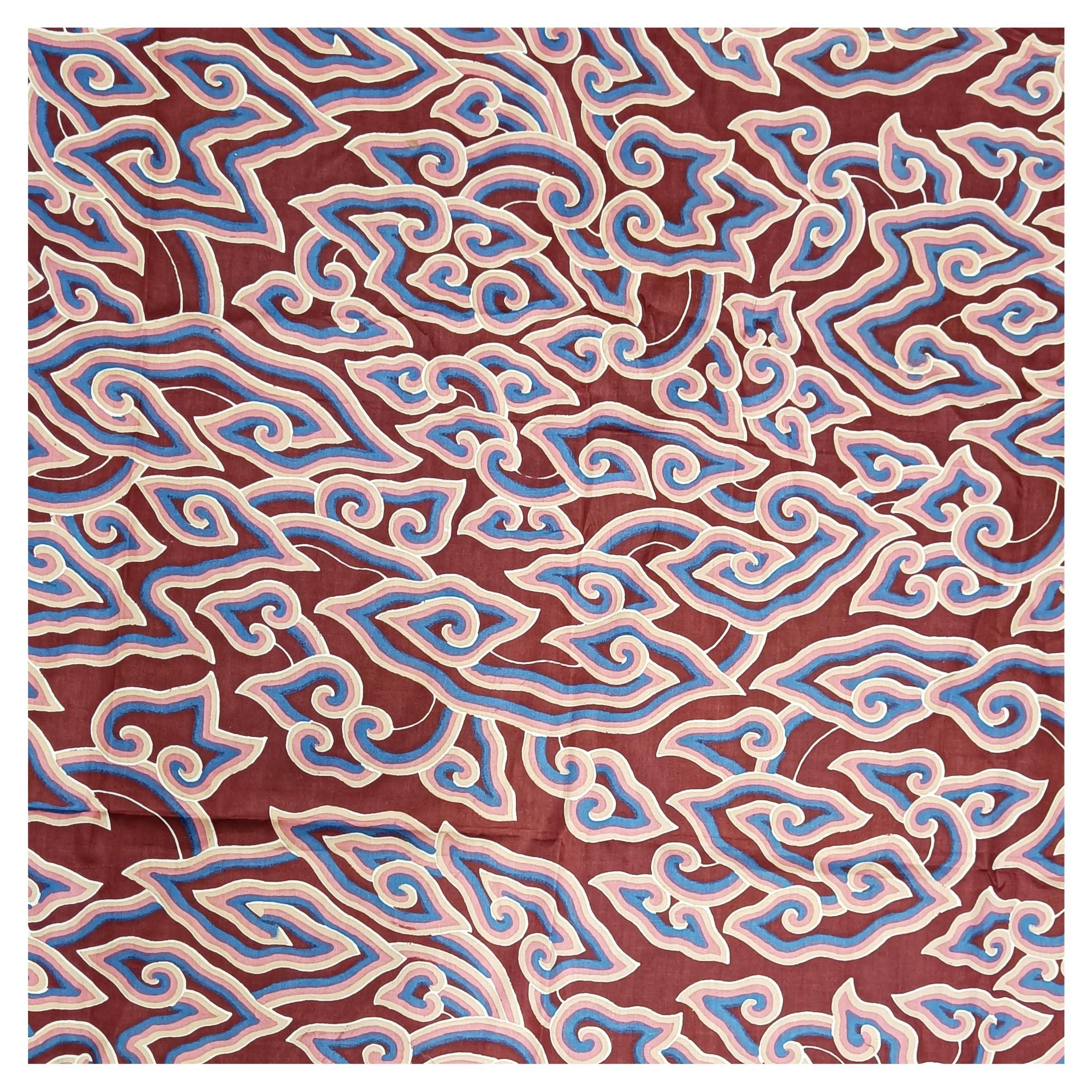 Vintage Pintado a Mano Nube Oriental Batik Textiles Indonesios Interiorismo