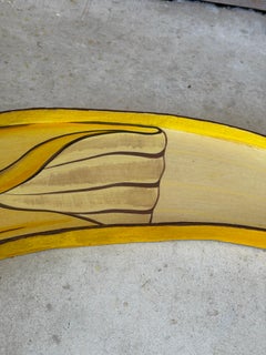 Vintage Hand Painted Papier-Mâché Banana Serving Tray, Made in Mexico
