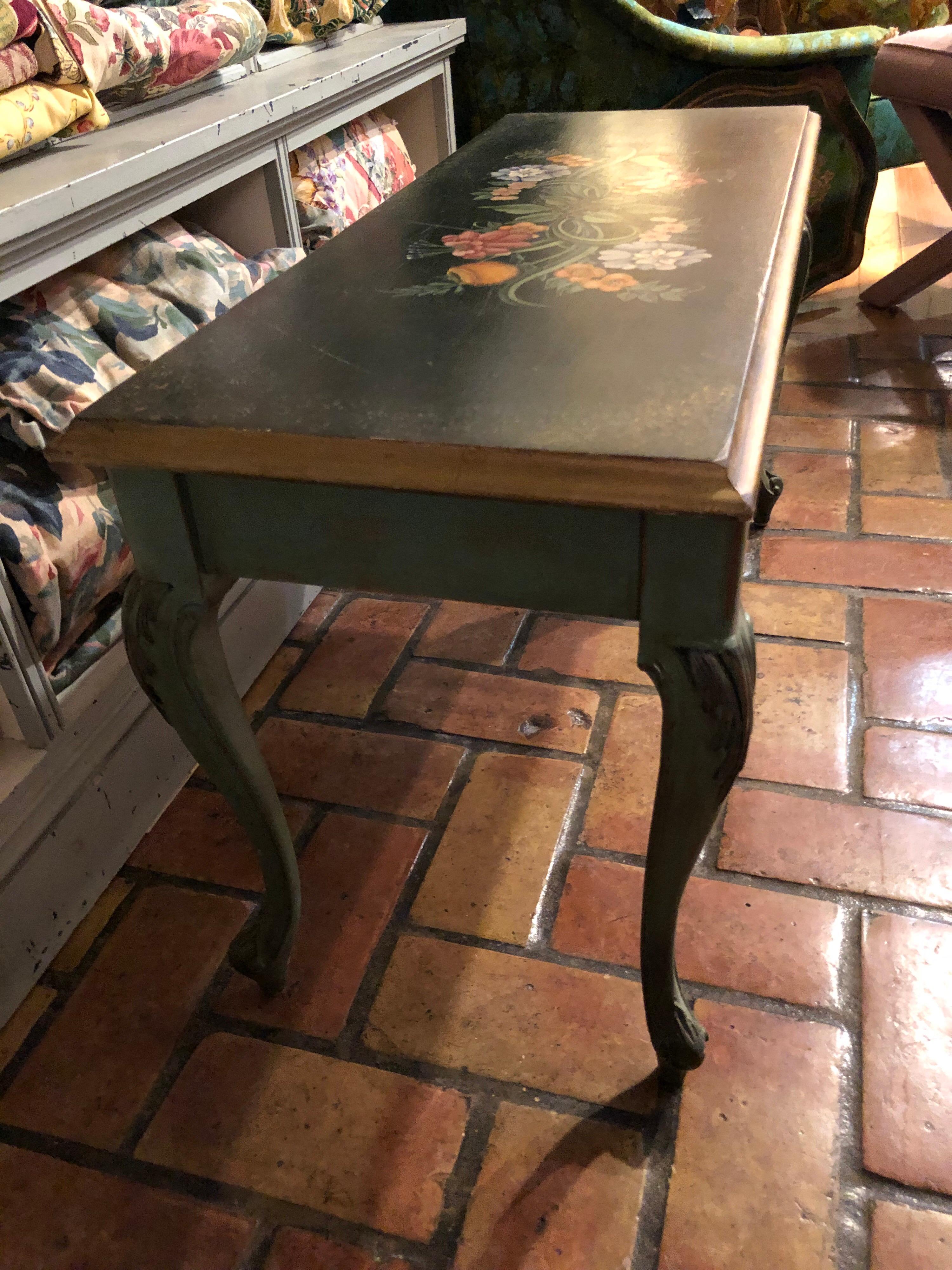 Vintage Hand Painted Piano Bench 2