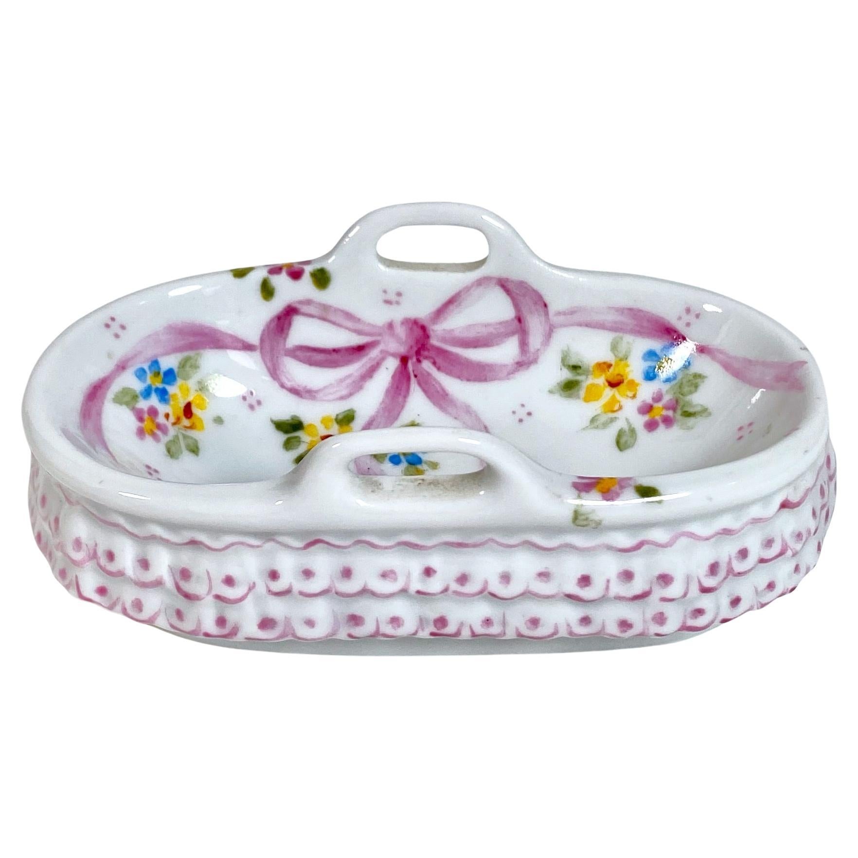 Oggetto decorativo vintage in porcellana dipinta a mano di Linda Maria, anni '60