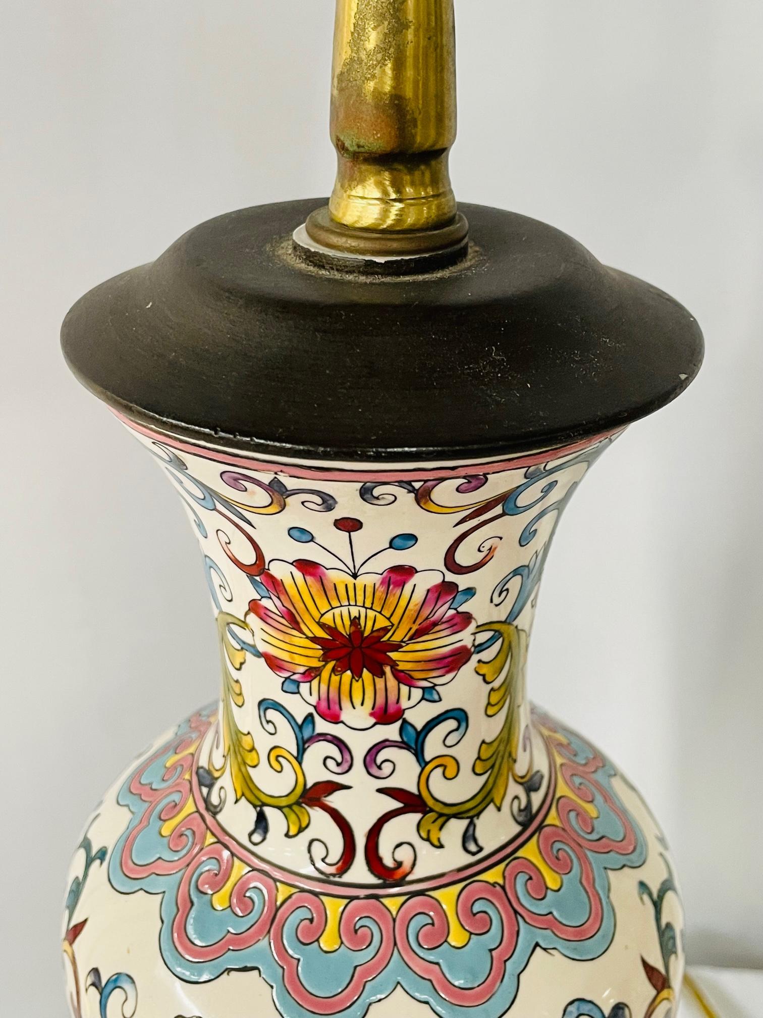 vintage hand painted lamps