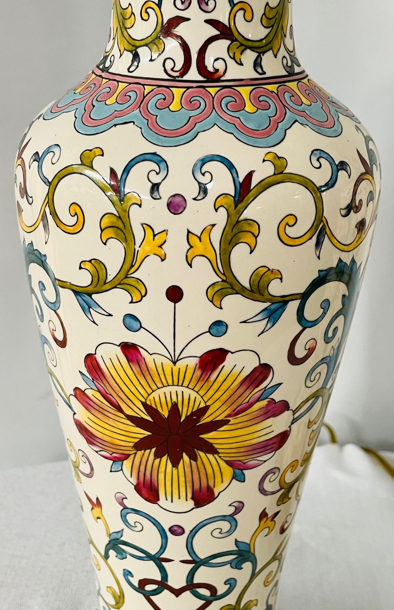 hand painted antique lamps