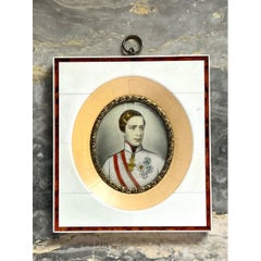 Vintage Hand-Painted Portrait Miniature