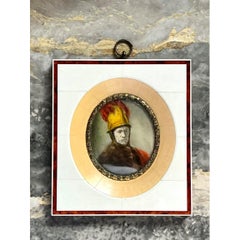 Vintage Hand-Painted Portrait Miniature