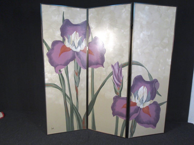 Vintage HandPainted Room Divider For Sale at 1stDibs painted room divider screens, hand