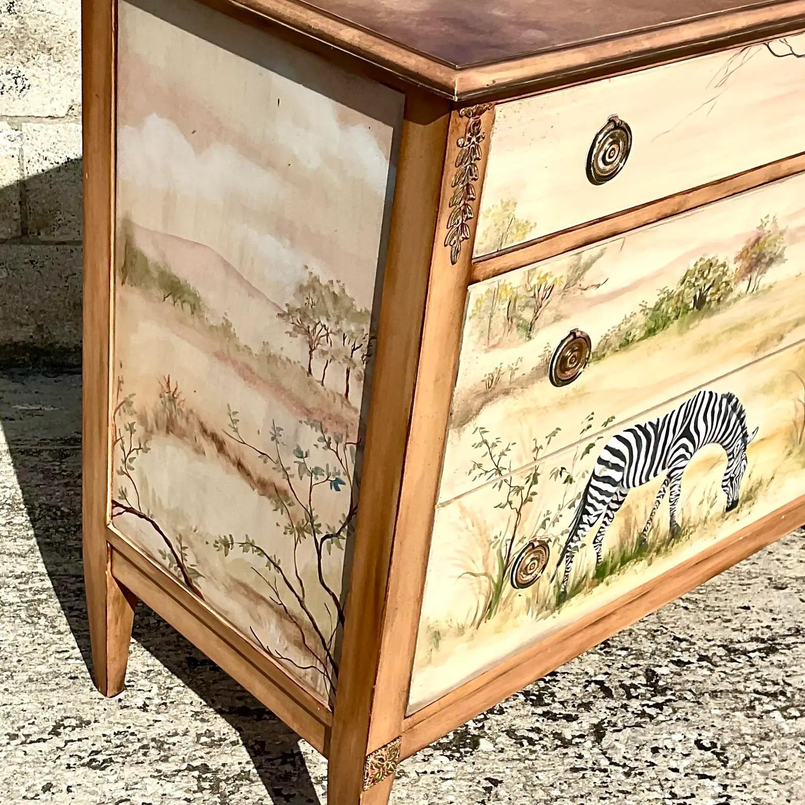 Vintage Hand Painted Safari Dresser 5