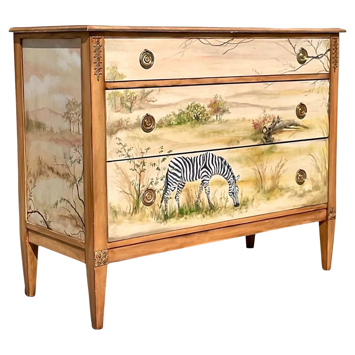 Vintage Hand Painted Safari Dresser