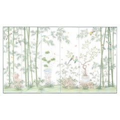 Pannelli paravento vintage dipinti a mano da Robert Crowder