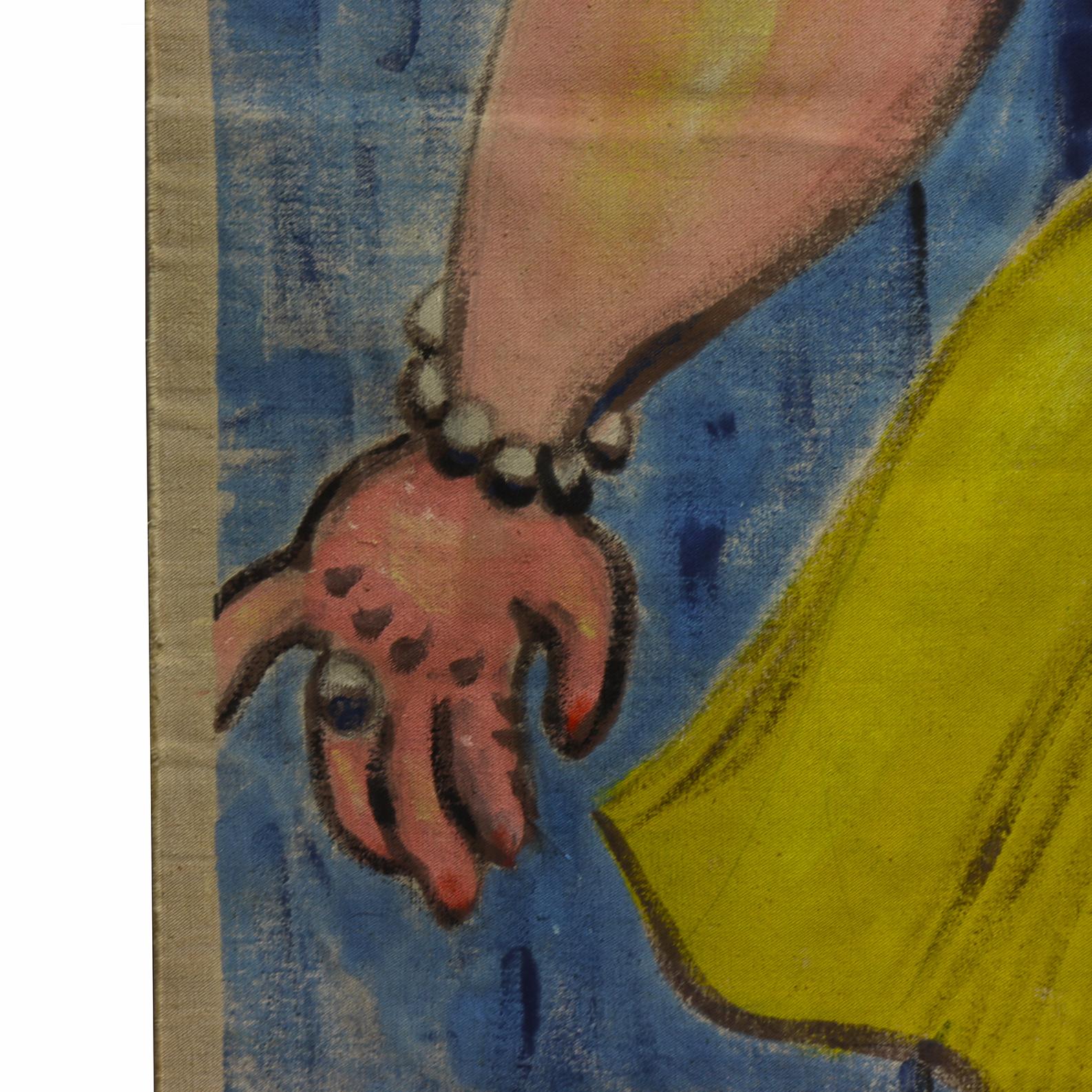 Vintage Hand-Painted Sideshow Canvas In Good Condition For Sale In Aurora, OR