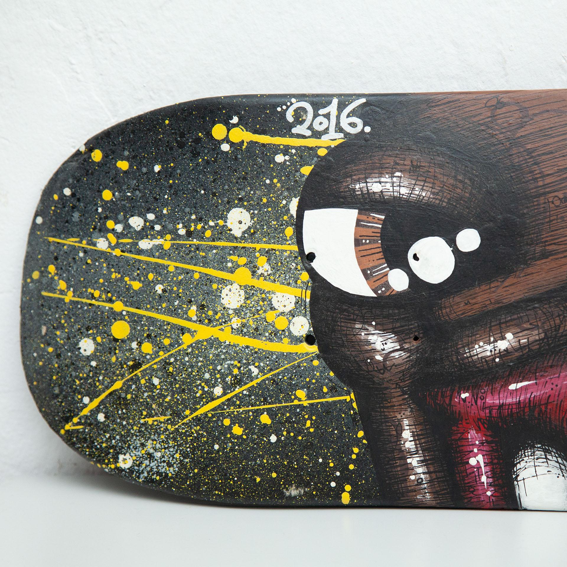 Late 20th Century Vintage Hand Painted Skateboard, circa 1989 