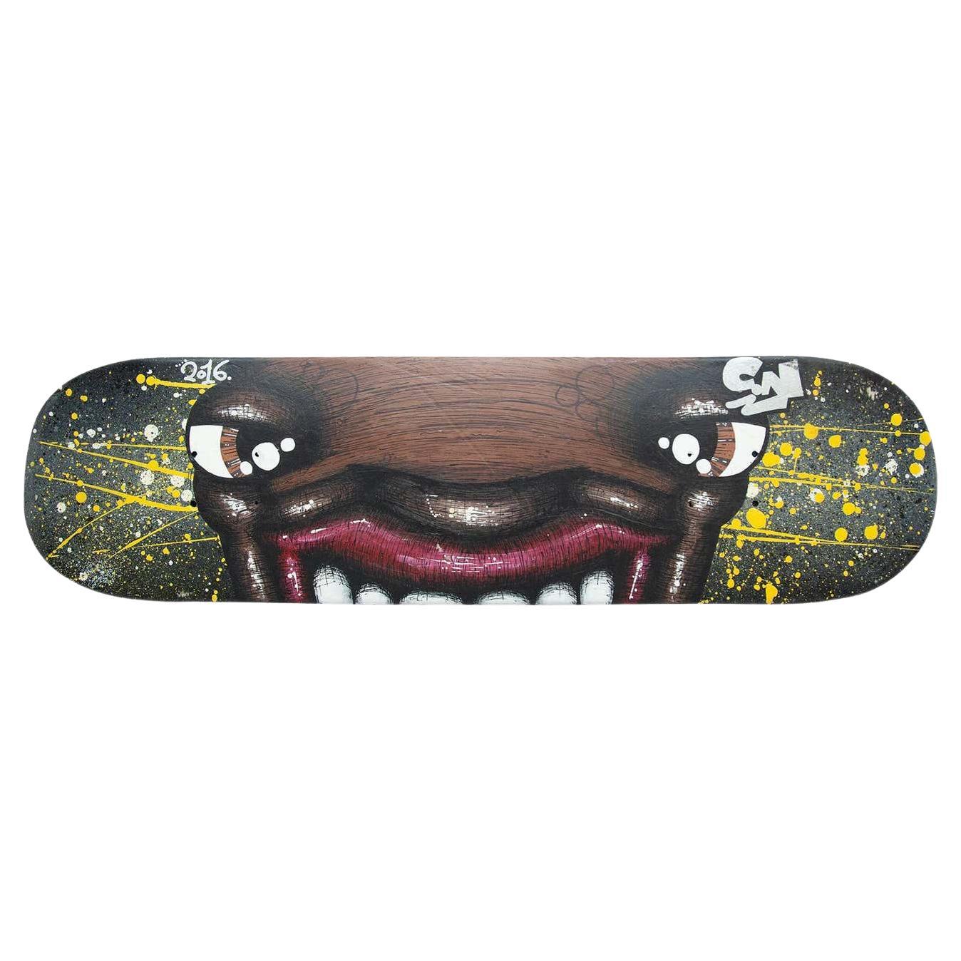 Vintage Hand Painted Skateboard, circa 1989