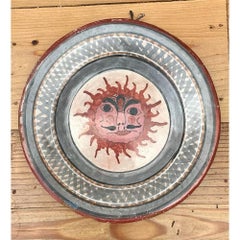 Vintage Hand gemalt Sonne Teller