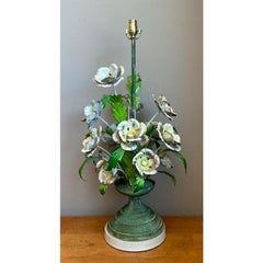 Vintage Hand Painted Tole Bouquet Lamp