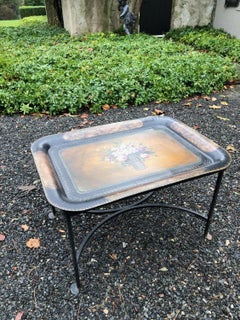 Vintage Hand Painted Tole Tray Coffee Table