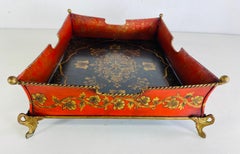 Handbemaltes, tole wear Galley-Tablett-Tablett im Vintage-Stil