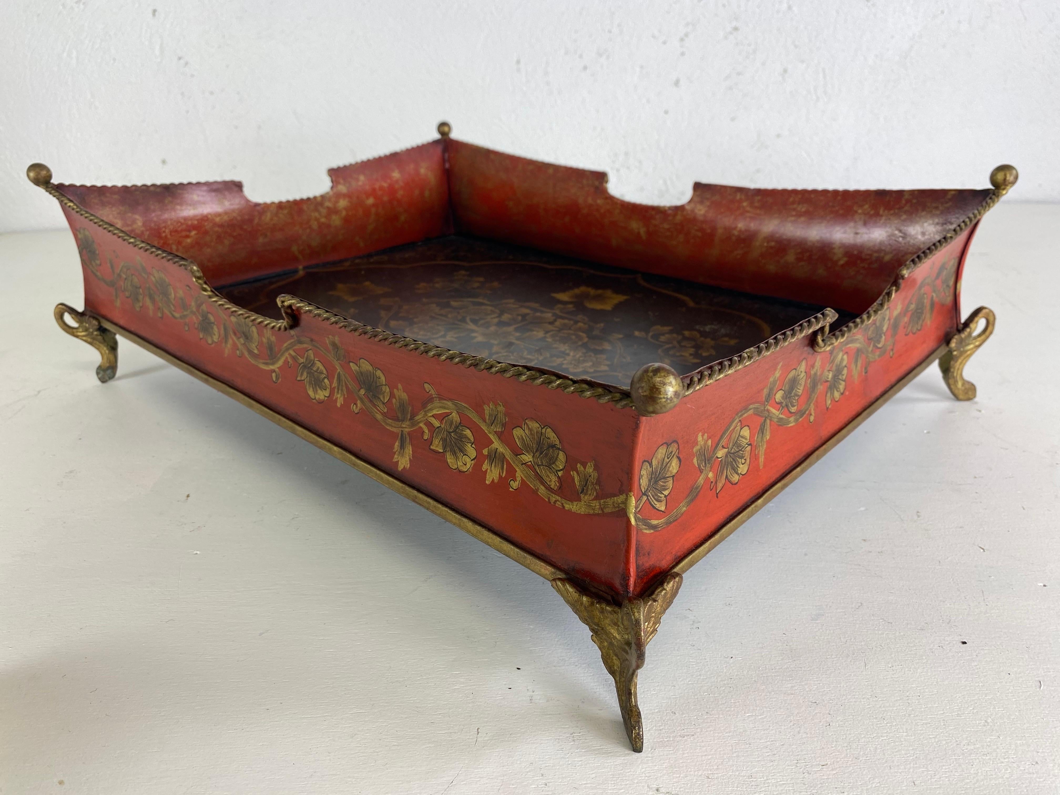Bandeja de galera vintage pintada a mano Pintado a mano en venta